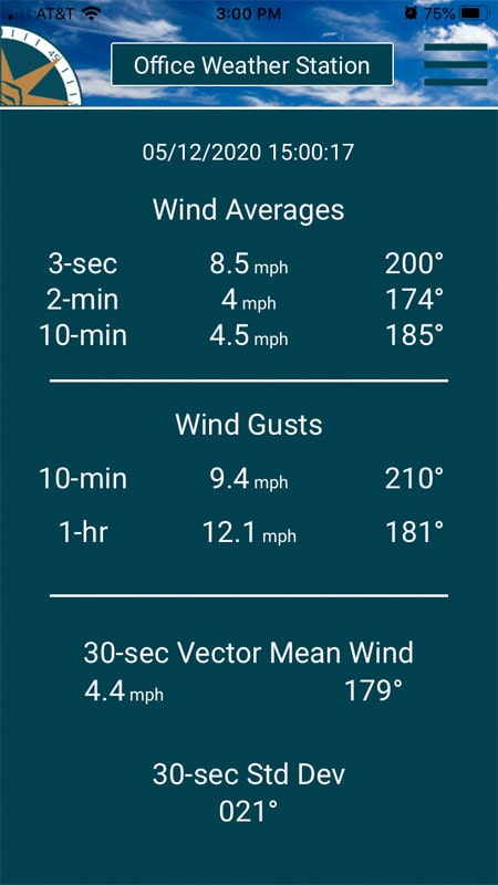 Weather App Wind Screen